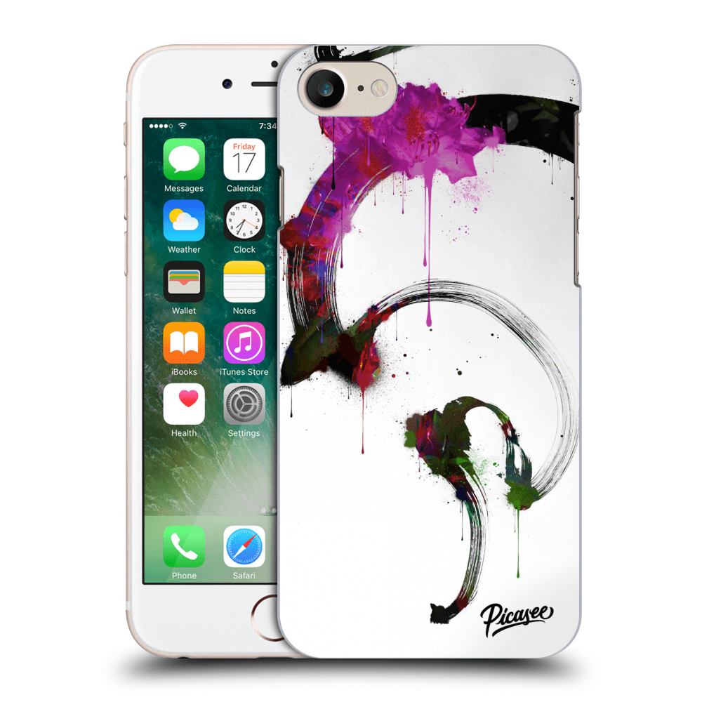 Picasee silikonowe przeźroczyste etui na Apple iPhone 7 - Peony White