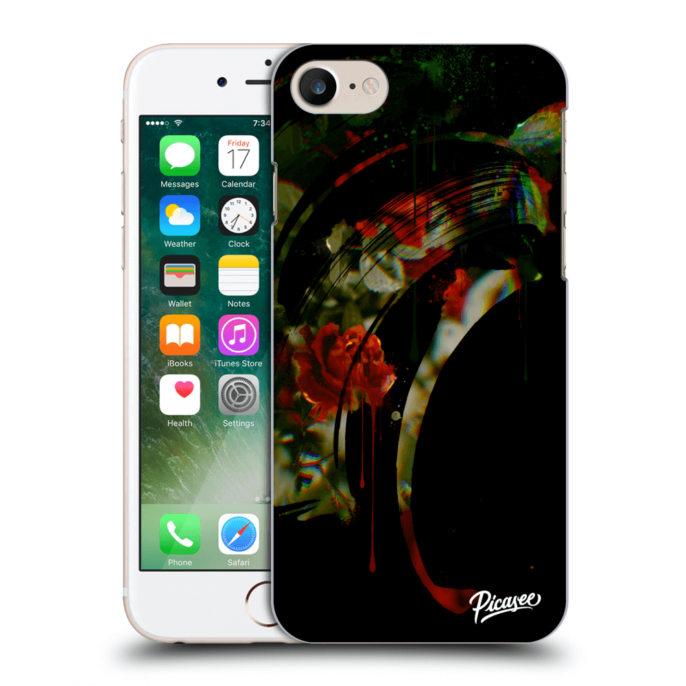 Picasee silikonowe przeźroczyste etui na Apple iPhone 7 - Roses black