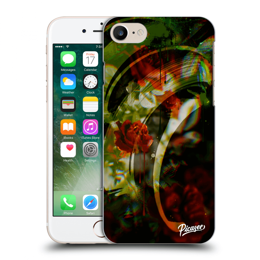 Picasee silikonowe przeźroczyste etui na Apple iPhone 7 - Roses color