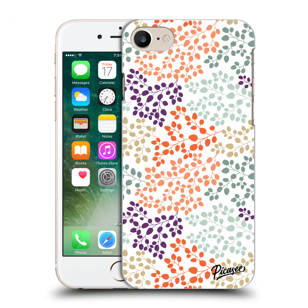 Picasee silikonowe mleczne etui do Apple iPhone 7 - Leaves 2