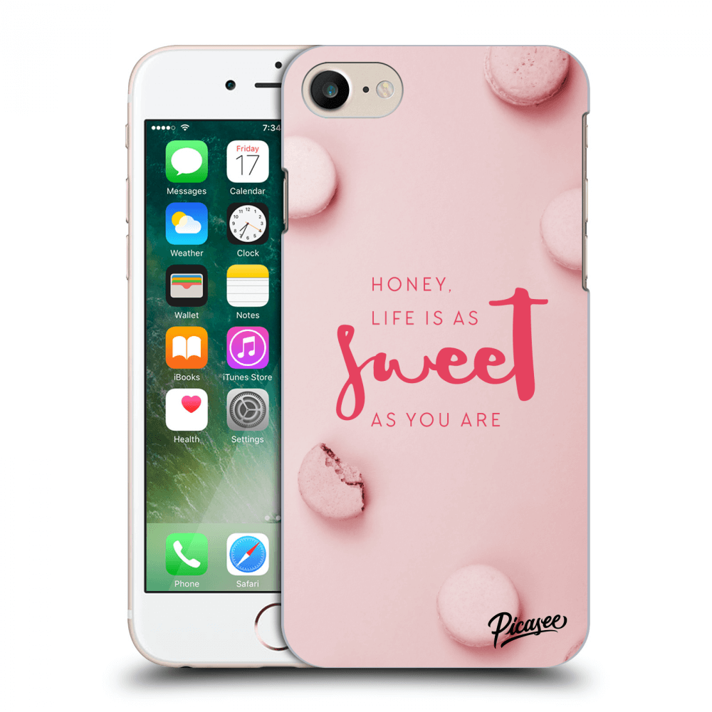 Picasee silikonowe przeźroczyste etui na Apple iPhone 7 - Life is as sweet as you are
