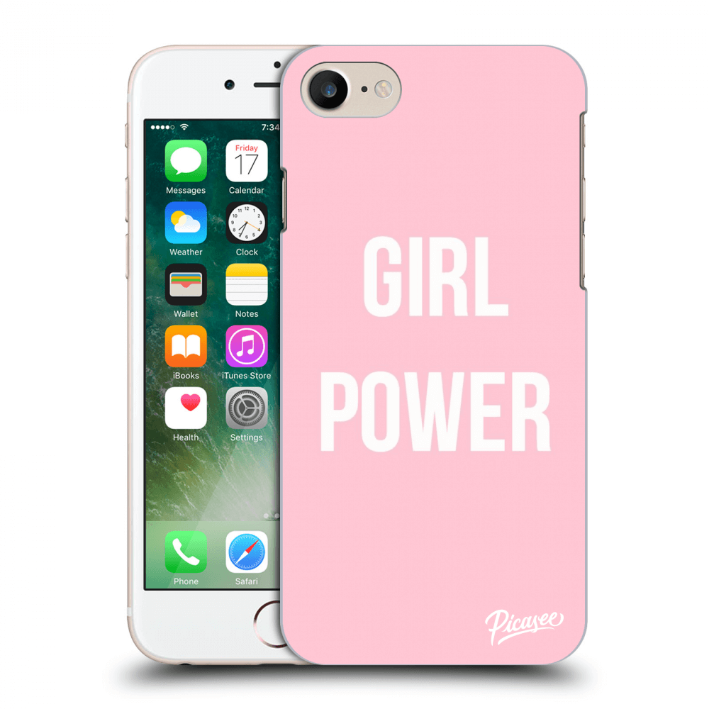 Picasee silikonowe czarne etui na Apple iPhone 7 - Girl power