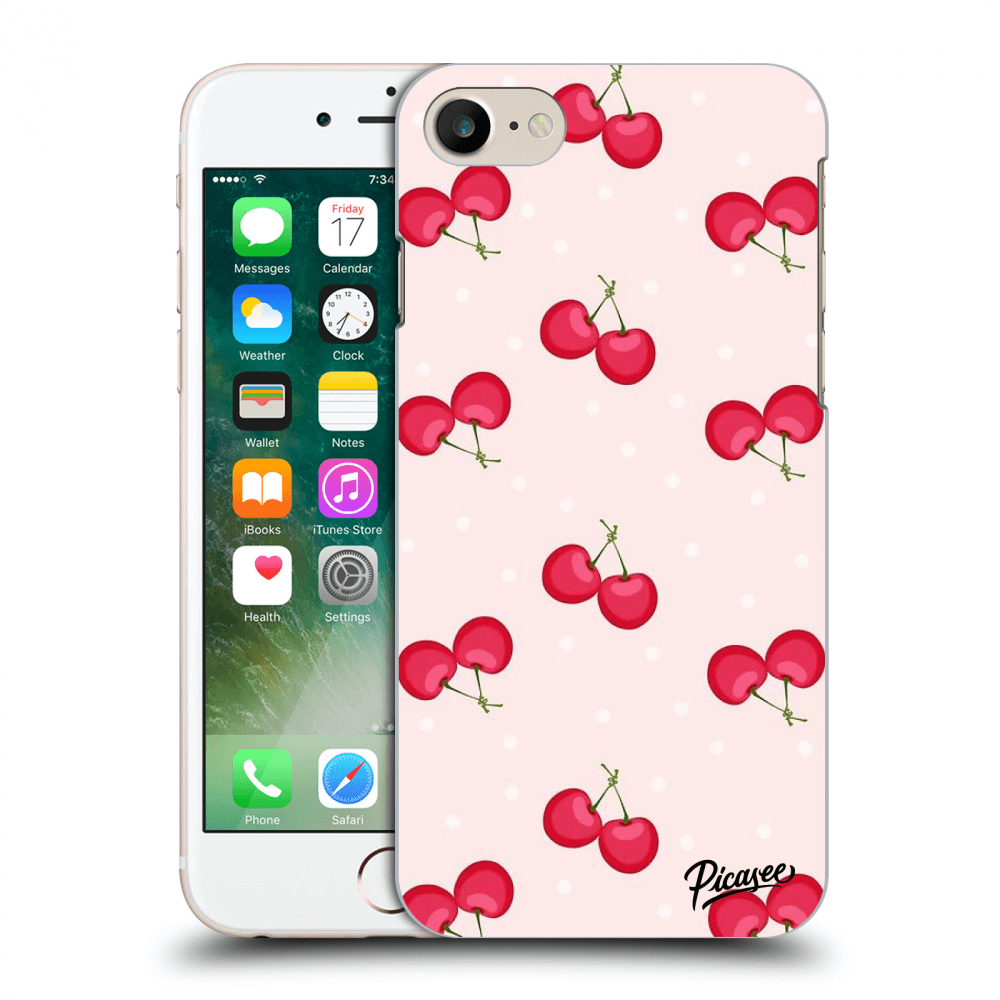 Picasee silikonowe przeźroczyste etui na Apple iPhone 7 - Cherries