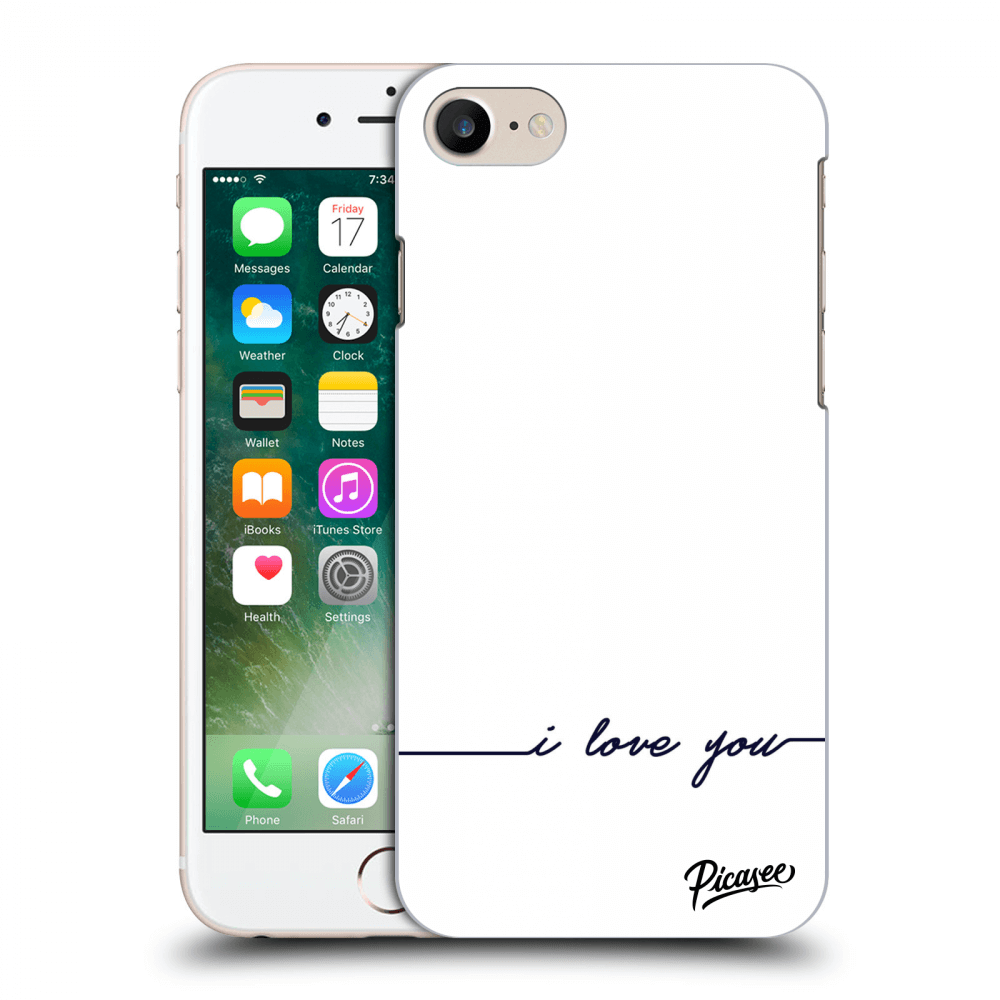 Picasee silikonowe przeźroczyste etui na Apple iPhone 7 - I love you