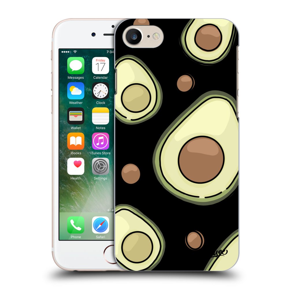 Picasee silikonowe czarne etui na Apple iPhone 7 - Avocado