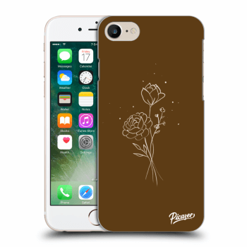 Picasee silikonowe czarne etui na Apple iPhone 7 - Brown flowers