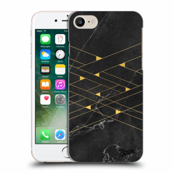 Picasee silikonowe czarne etui na Apple iPhone 7 - Gold Minimal