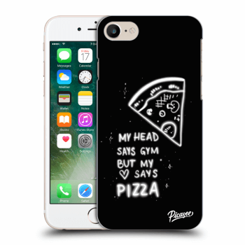 Picasee silikonowe czarne etui na Apple iPhone 7 - Pizza
