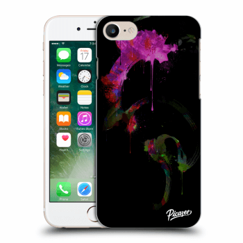 Picasee silikonowe przeźroczyste etui na Apple iPhone 7 - Peony black