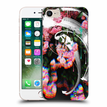Picasee silikonowe przeźroczyste etui na Apple iPhone 7 - Rosebush white
