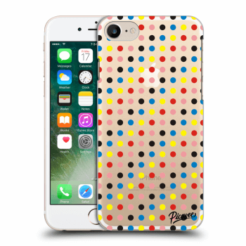 Picasee silikonowe przeźroczyste etui na Apple iPhone 7 - Colorful dots
