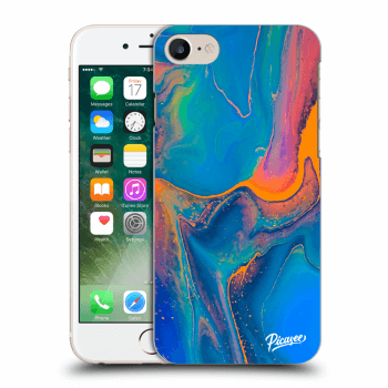 Picasee silikonowe przeźroczyste etui na Apple iPhone 7 - Rainbow