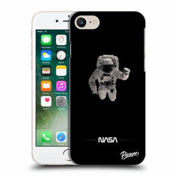 Picasee silikonowe czarne etui na Apple iPhone 7 - Astronaut Minimal