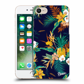 Picasee silikonowe czarne etui na Apple iPhone 7 - Pineapple Color