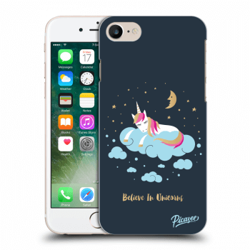 Picasee silikonowe przeźroczyste etui na Apple iPhone 7 - Believe In Unicorns