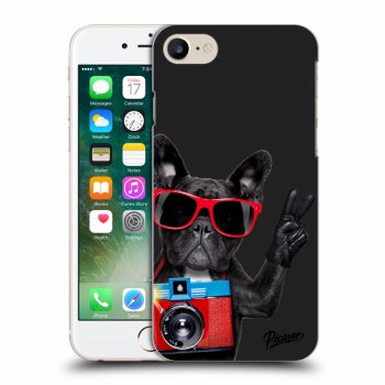 Picasee silikonowe czarne etui na Apple iPhone 7 - French Bulldog
