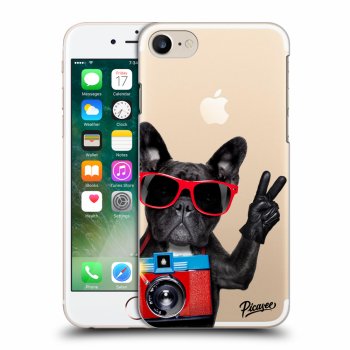 Picasee silikonowe przeźroczyste etui na Apple iPhone 7 - French Bulldog