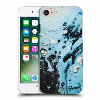 Picasee silikonowe czarne etui na Apple iPhone 7 - Organic blue