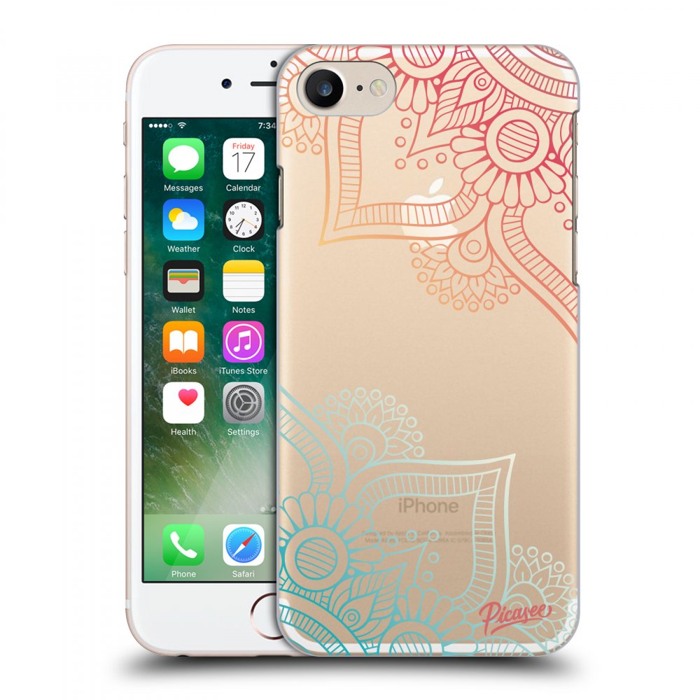 Picasee silikonowe przeźroczyste etui na Apple iPhone 7 - Flowers pattern
