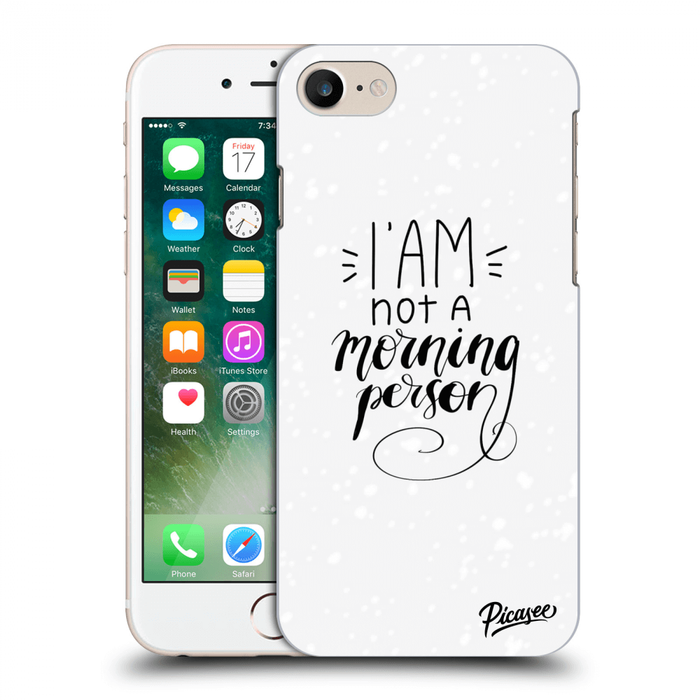 Picasee silikonowe czarne etui na Apple iPhone 7 - I am not a morning person