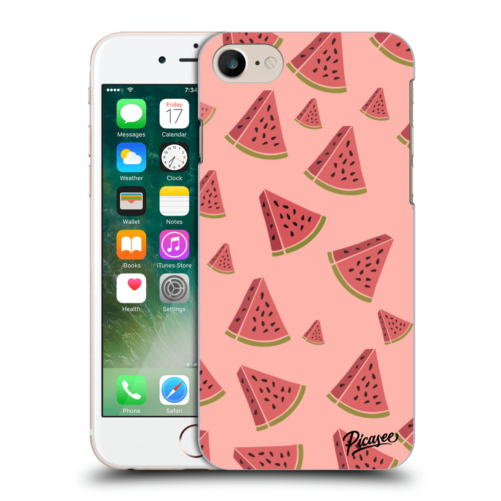 Picasee silikonowe czarne etui na Apple iPhone 7 - Watermelon