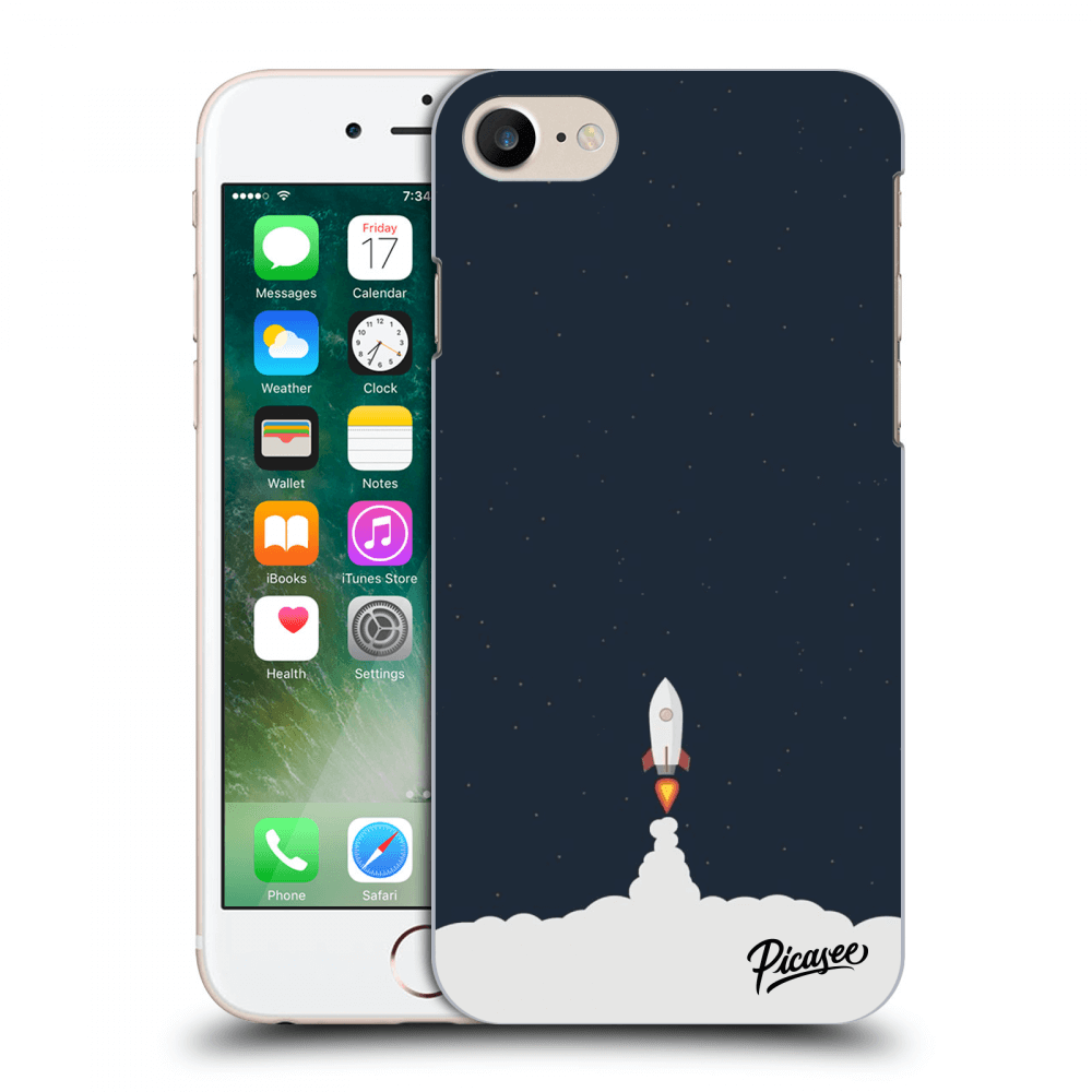 Picasee silikonowe czarne etui na Apple iPhone 7 - Astronaut 2