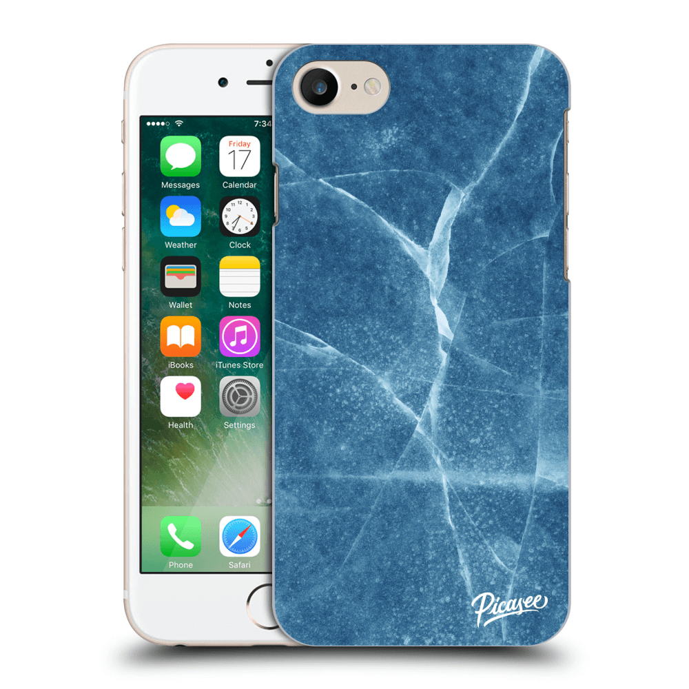 Picasee silikonowe mleczne etui do Apple iPhone 7 - Blue marble