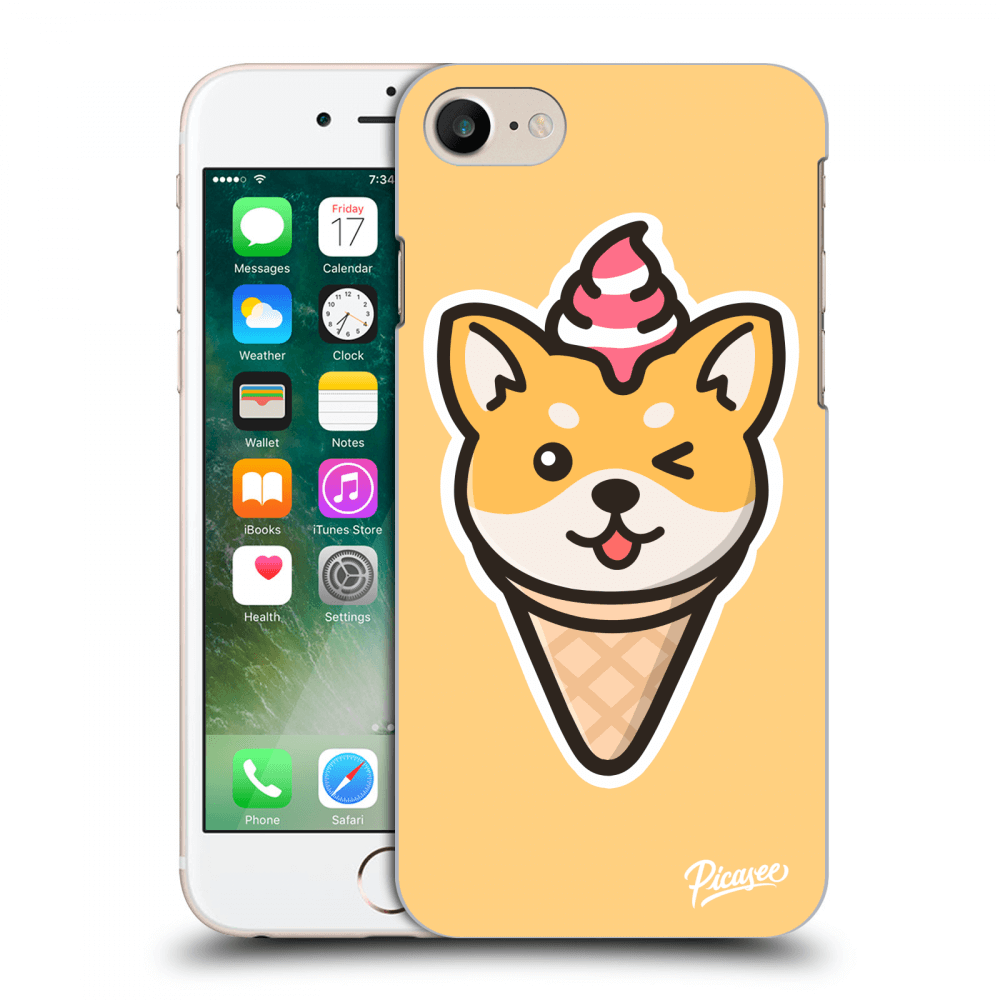 Picasee silikonowe mleczne etui do Apple iPhone 7 - Ice Cream Shiba