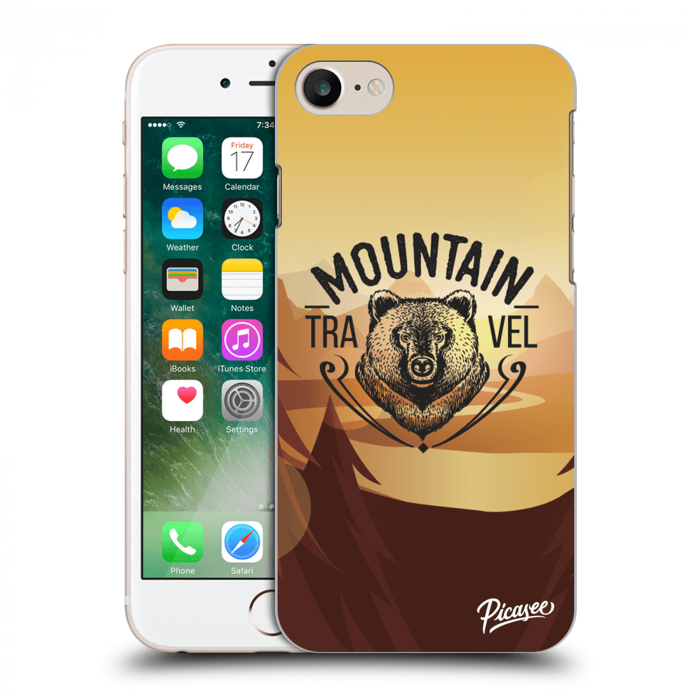 Picasee silikonowe przeźroczyste etui na Apple iPhone 7 - Mountain bear