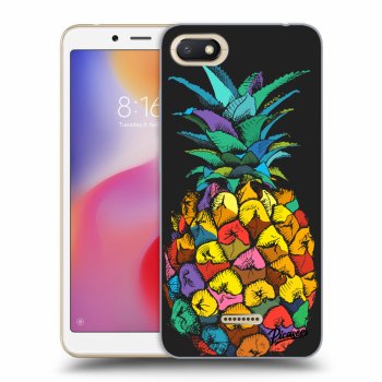Picasee silikonowe czarne etui na Xiaomi Redmi 6A - Pineapple