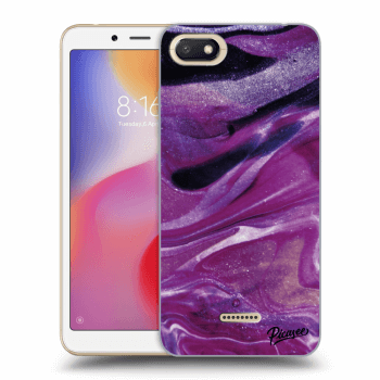Picasee silikonowe przeźroczyste etui na Xiaomi Redmi 6A - Purple glitter