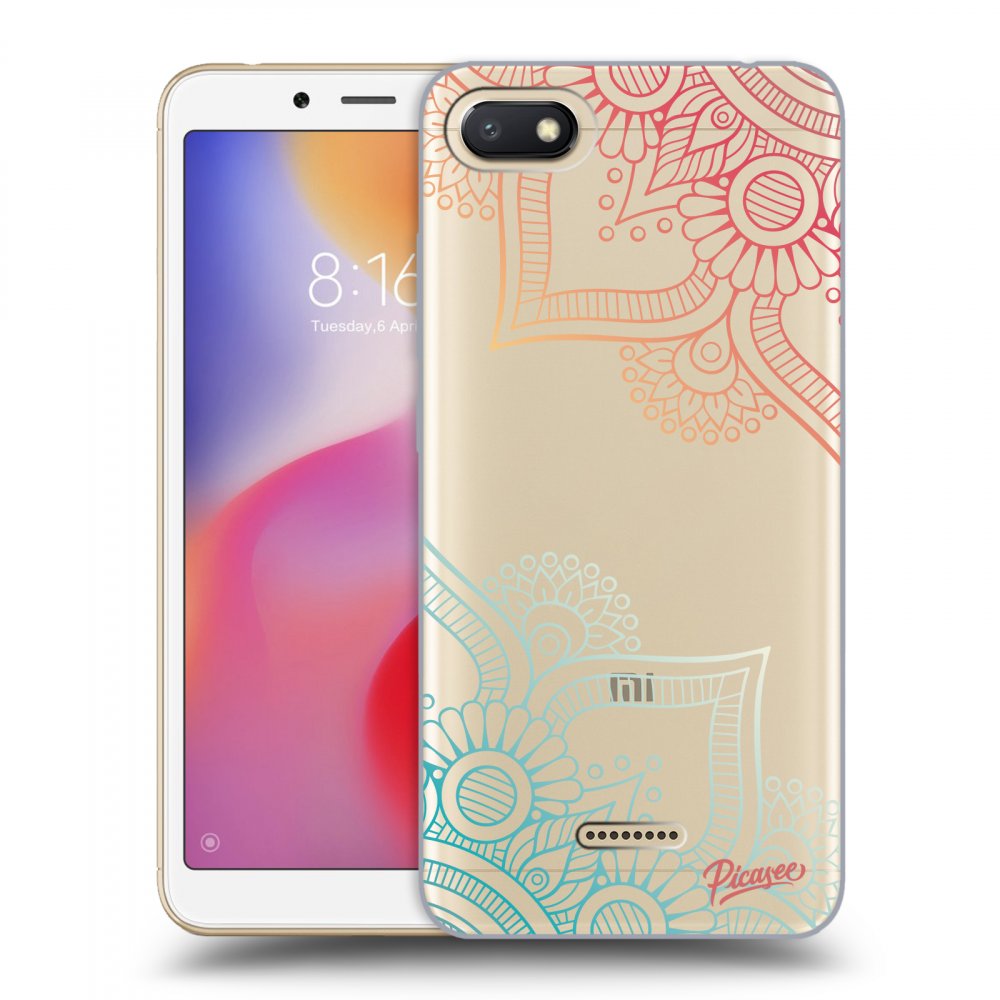 Picasee silikonowe przeźroczyste etui na Xiaomi Redmi 6A - Flowers pattern