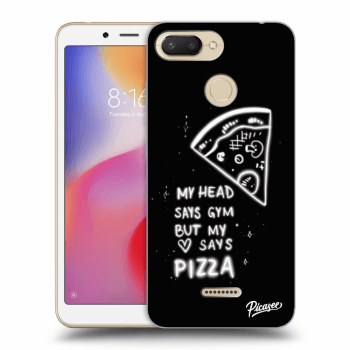 Picasee silikonowe czarne etui na Xiaomi Redmi 6 - Pizza