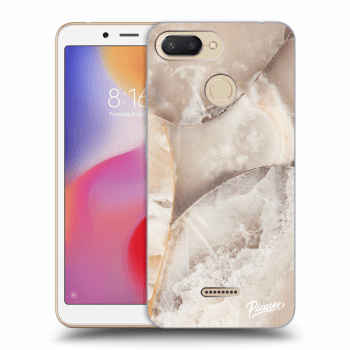 Picasee silikonowe przeźroczyste etui na Xiaomi Redmi 6 - Cream marble