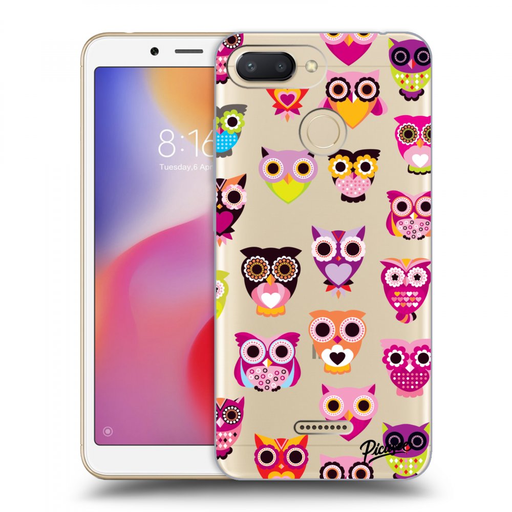Picasee silikonowe przeźroczyste etui na Xiaomi Redmi 6 - Owls