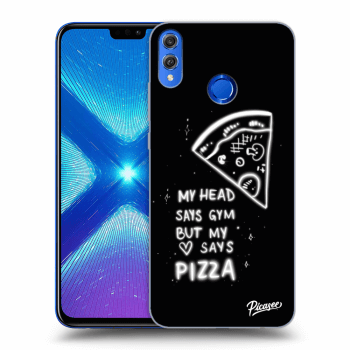 Picasee silikonowe czarne etui na Honor 8X - Pizza