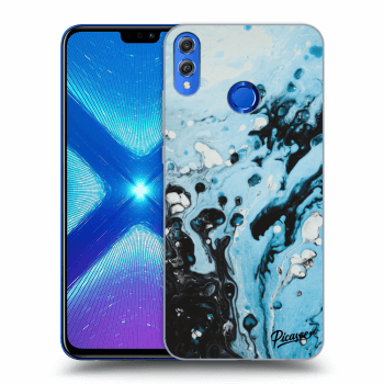 Picasee silikonowe przeźroczyste etui na Honor 8X - Organic blue
