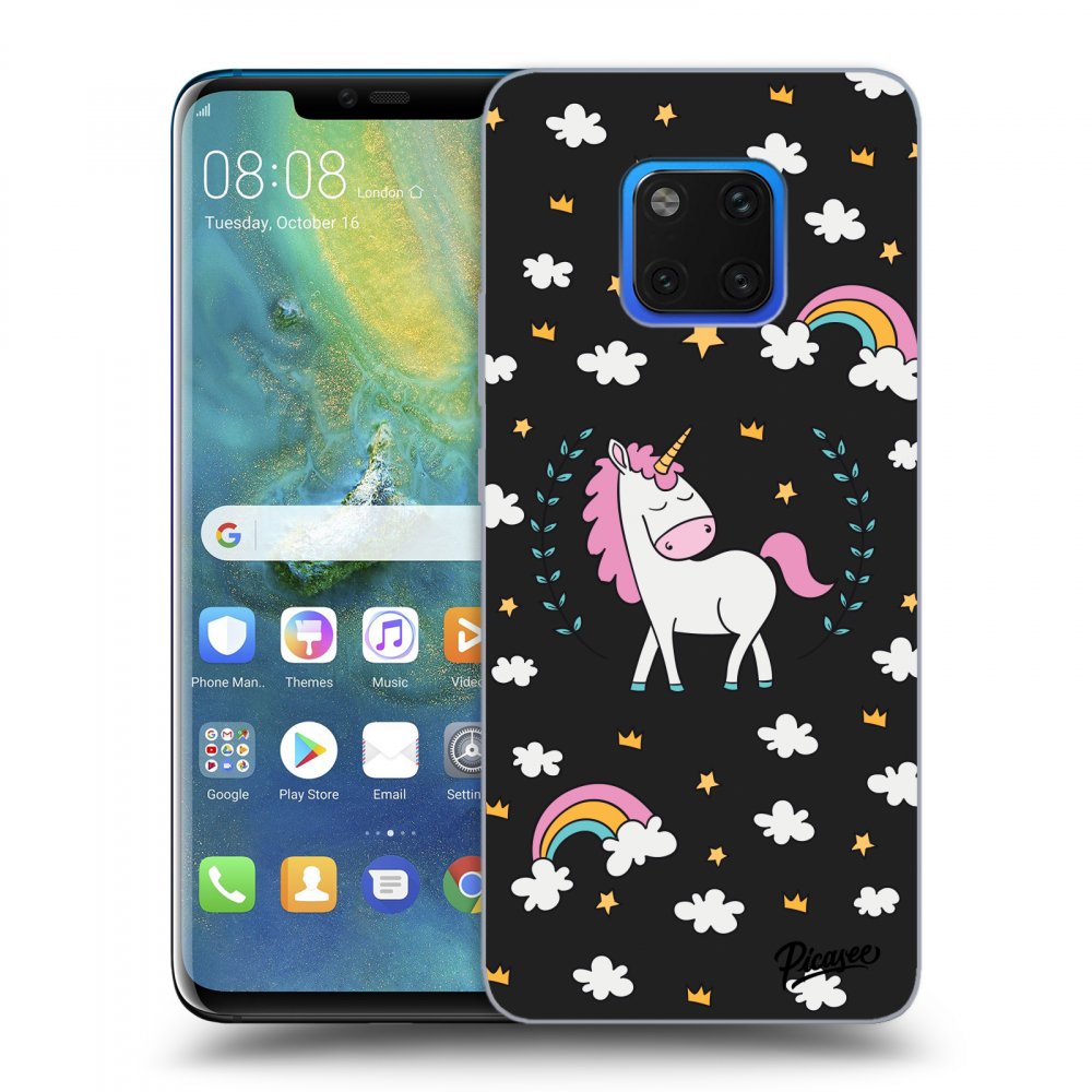 Picasee silikonowe czarne etui na Huawei Mate 20 Pro - Unicorn star heaven