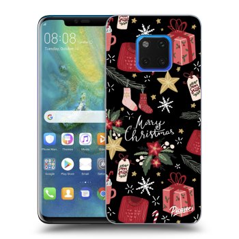 Picasee silikonowe czarne etui na Huawei Mate 20 Pro - Christmas