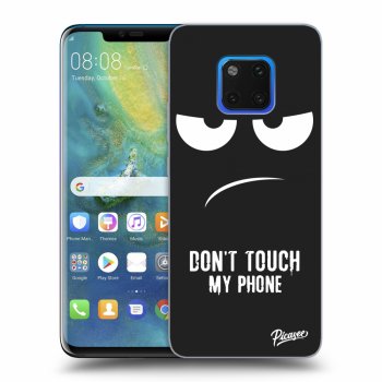 Picasee silikonowe czarne etui na Huawei Mate 20 Pro - Don't Touch My Phone