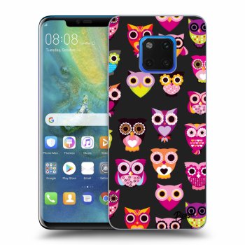 Picasee silikonowe czarne etui na Huawei Mate 20 Pro - Owls