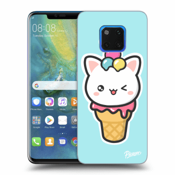Picasee silikonowe przeźroczyste etui na Huawei Mate 20 Pro - Ice Cream Cat