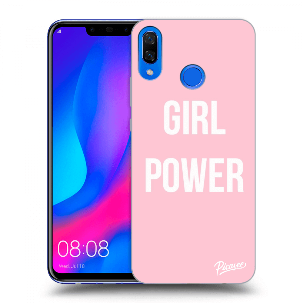 Picasee silikonowe czarne etui na Huawei Nova 3 - Girl power