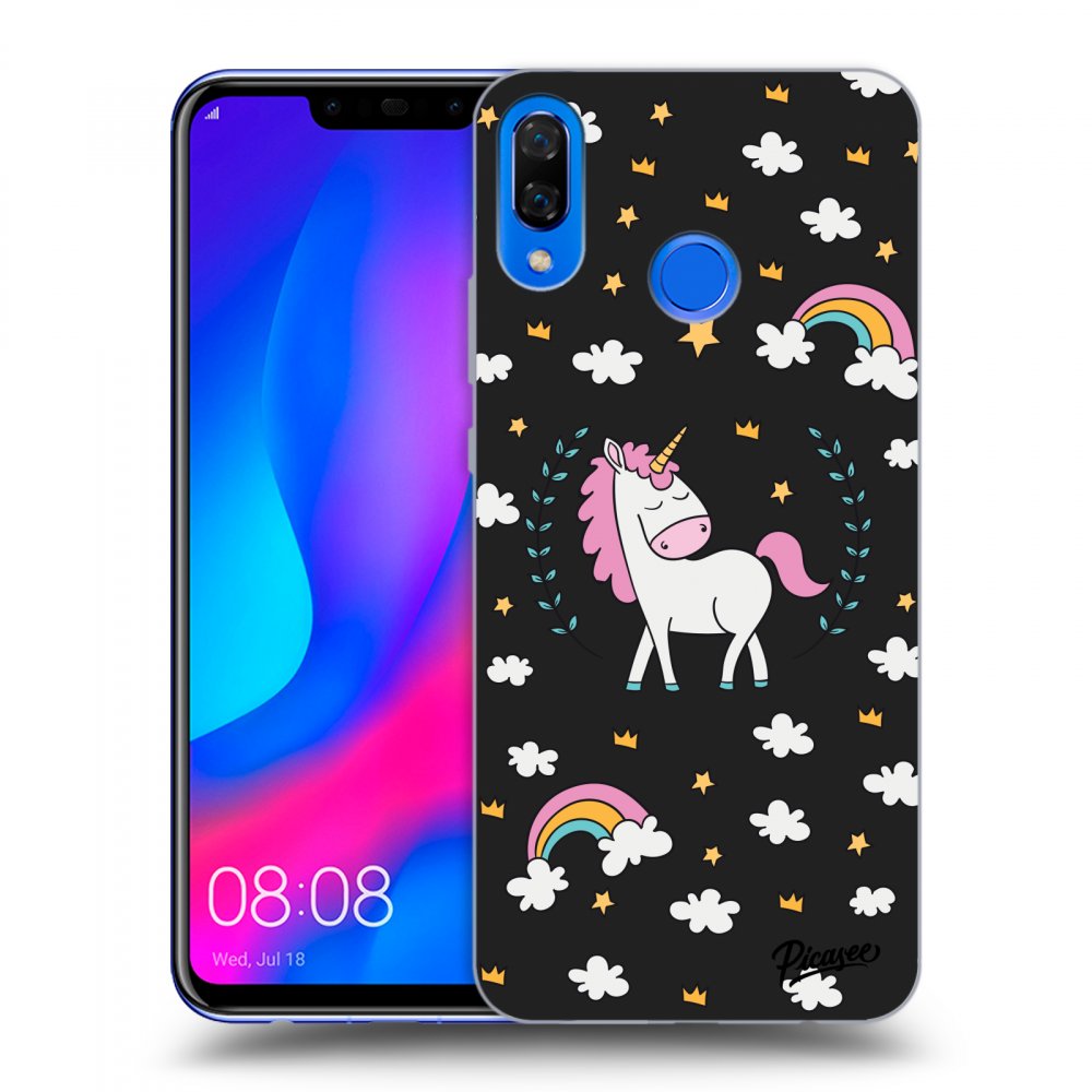 Silikonowe Czarne Etui Na Huawei Nova 3 - Unicorn Star Heaven