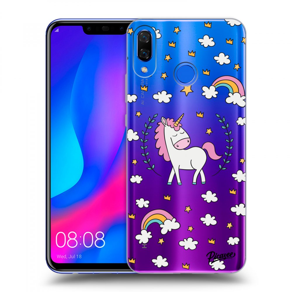 Picasee silikonowe przeźroczyste etui na Huawei Nova 3 - Unicorn star heaven