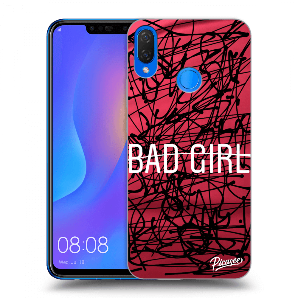 Picasee silikonowe czarne etui na Huawei Nova 3i - Bad girl