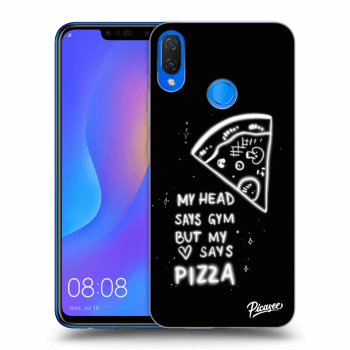 Picasee silikonowe czarne etui na Huawei Nova 3i - Pizza