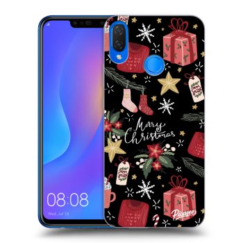 Picasee silikonowe czarne etui na Huawei Nova 3i - Christmas