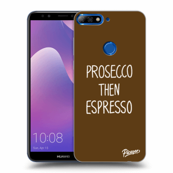 Picasee silikonowe czarne etui na Huawei Y7 Prime (2018) - Prosecco then espresso