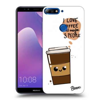 Picasee silikonowe przeźroczyste etui na Huawei Y7 Prime (2018) - Cute coffee